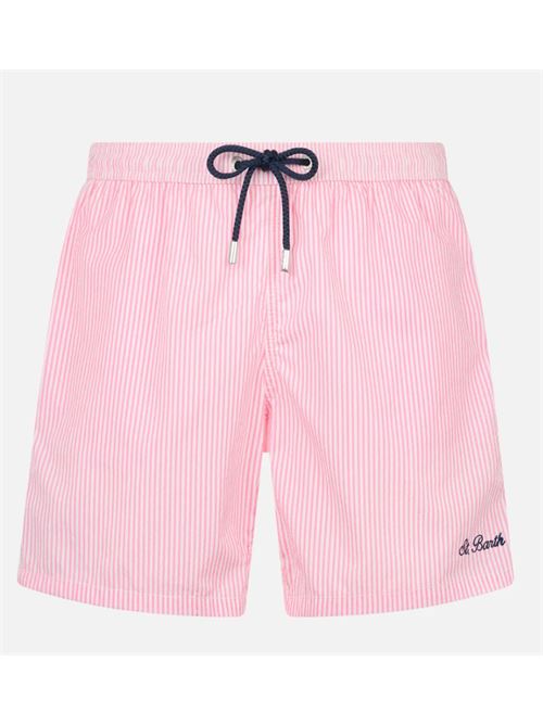 swimshort with back flap pocket MC2 SAINT BARTH | PATMOS-01648H21EMB SEERSUCKER STRIPES